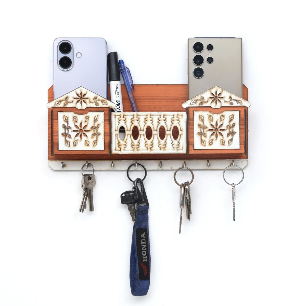New Design Wooden Wall-Mounted Key Holder & Organizer
