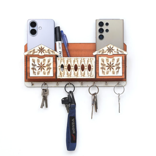 New Design Wooden Wall-Mounted Key Holder & Organizer